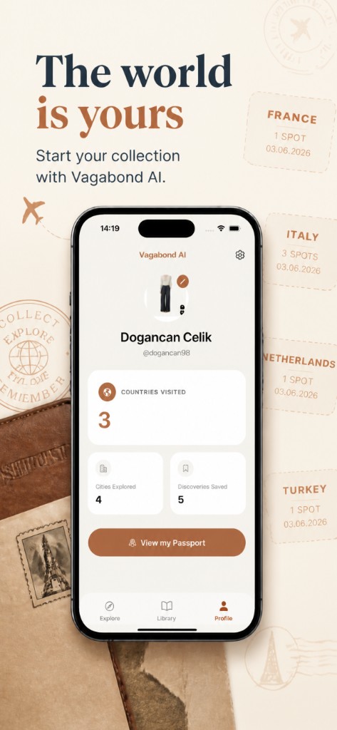 The world is yours — start your collection with Vagabond AI